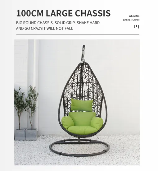 Tg in Stock Outdoor Indoor Patio Leisure Double Swing Chair Furniture Garden PE Rattan Hanging Egg Swing Chair 