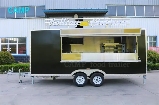 Camp Good Quality Convenient Mobile Food Trailer Street Food Cart Deep Fryer Food Truck Trailer Fully Equipped Kitchen 