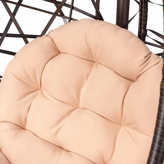 Hanging Hammock Chair, Hand Woven Rope Hammock Swing Chair for Indoor, Outdoor, Home, Bedroom, Patio, Deck, Garden