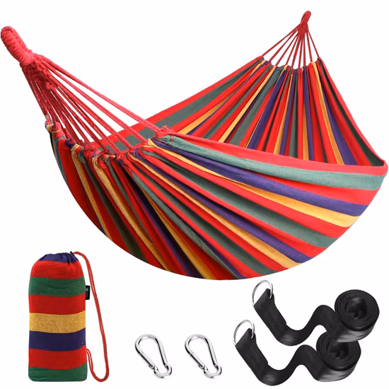 Garden Tree Straps Cotton Comfortable Fabric Hanging Portable Durable Hammock