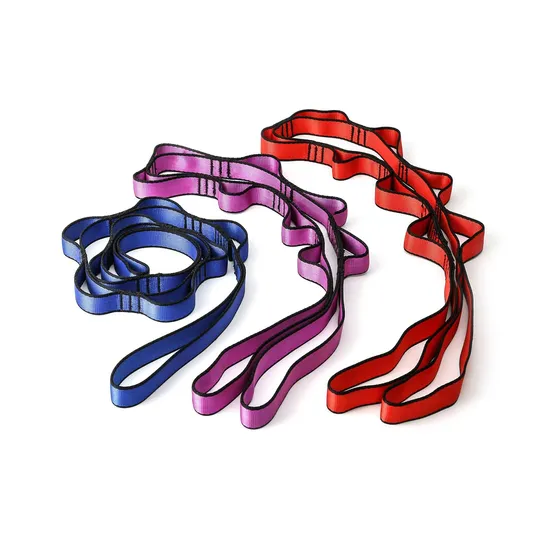 High Tenacity Polyester Hammock Strap Outdoor Tree Strap Nylon Daisy Chain Sling Rope Yoga Extender Strap 